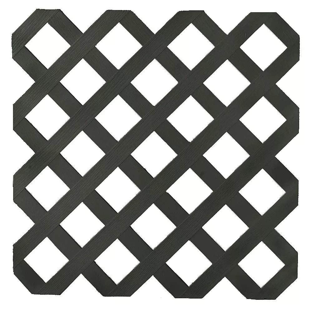 0.16 In. X 48 In. X 8 Ft. Black Plastic Traditional Garden Lattice