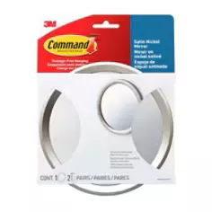 Command Bath Mirror BATH35-SN-ESF, Satin Nickel